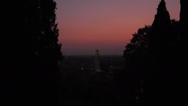 Vue Fantastique Célèbre Ville Touristique Vérone Italie Coucher Soleil — Video