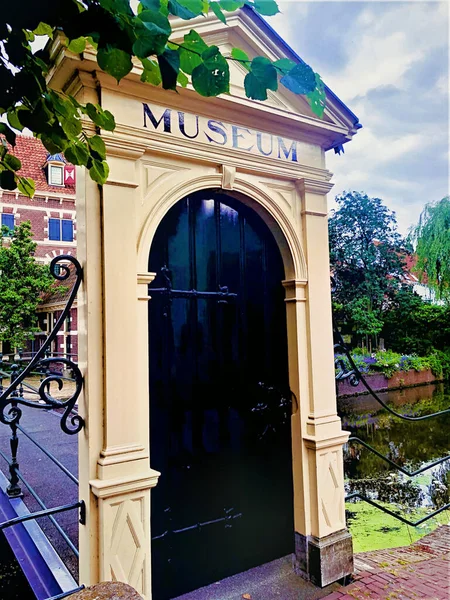 Museum Tür Kanal Niederlande Tür Straße Niederlande Amersfoort — Stockfoto