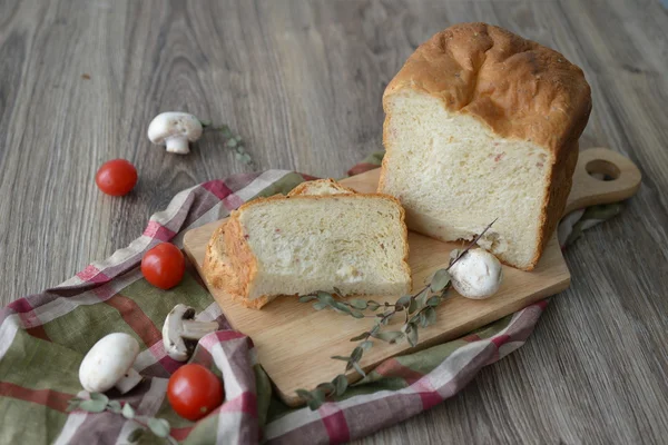 French bread with ham — Stock Photo, Image