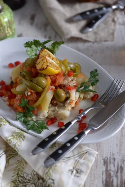 Tagine con pesce — Foto Stock