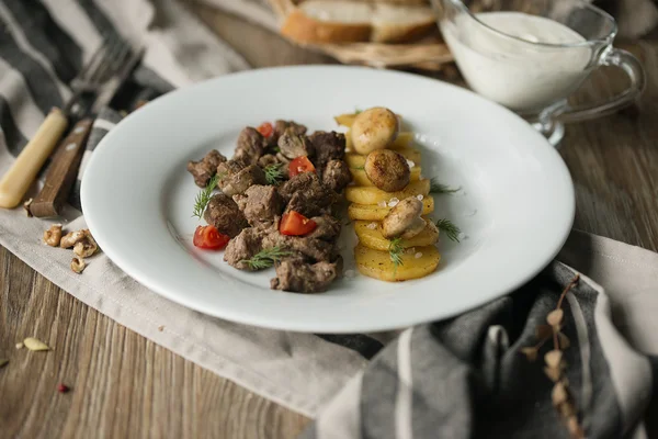 버섯과 셀러리와 쇠고기 — 스톡 사진