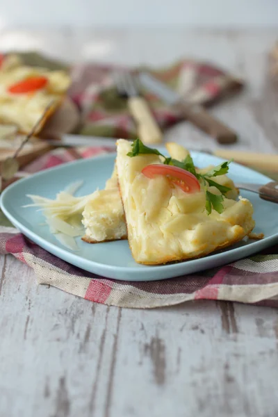 Baked curd with pasta — Stock Photo, Image