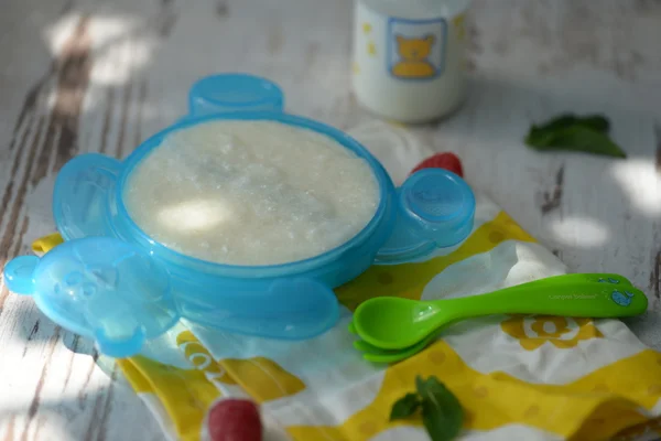 Gachas de arroz con queso crema — Foto de Stock