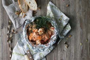 Salmon in foil