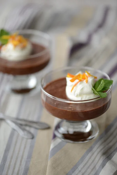 Mousse de chocolate e laranja — Fotografia de Stock