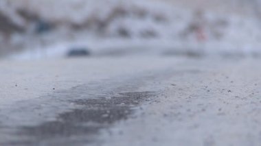 Araba karlı yolda geçen defne