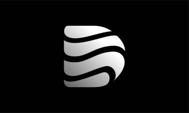 D harfi logo vektör çizimi