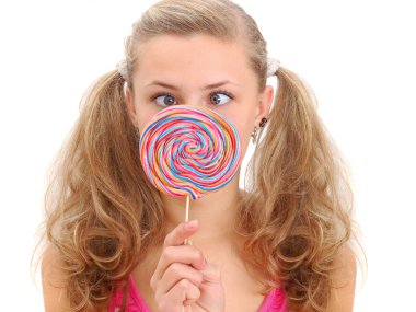 oldukça genç bir lolipop kızla
