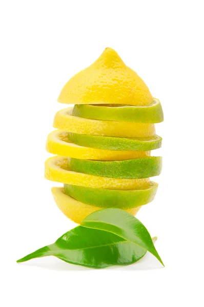 Pyramid of lemon and lime slices Stock Photo