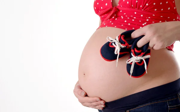 Primer plano de la barriga embarazada —  Fotos de Stock