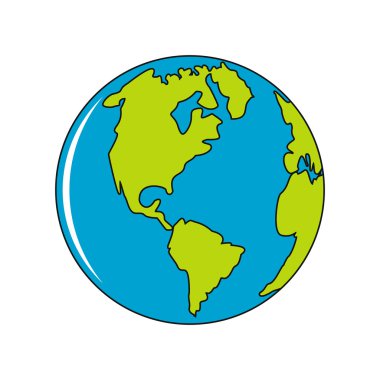 Vektör planet Earth simgesini çizgi film tarzı