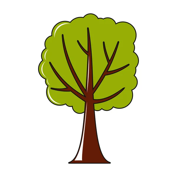 Icono de árbol en estilo de dibujos animados — Vector de stock