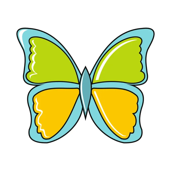 Karikatür kelebek simgesi beyaz arka plan üzerinde — Stok Vektör