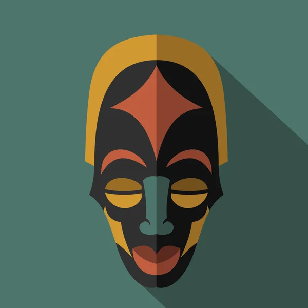 Conjunto de máscaras tribais étnicas africanas sobre fundo de cor —  Vetores de Stock
