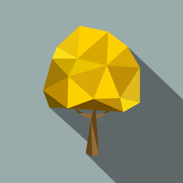 Definir árvores planas poligonais com diferentes coroas e fundos — Vetor de Stock