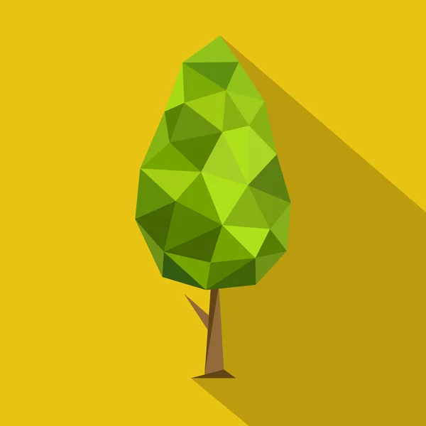 Ställa in månghörnigt platt träd med olika kronor och bakgrunder — Stock vektor