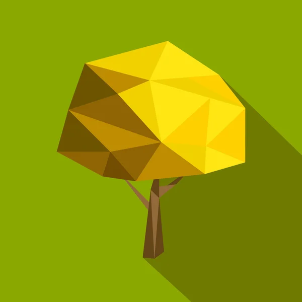 Conjunto de árboles planos poligonales con diferentes coronas y fondos — Vector de stock