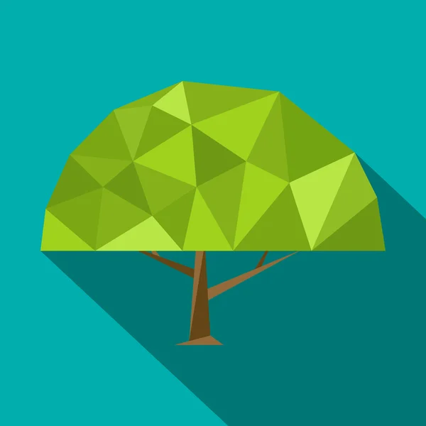 Definir árvores planas poligonais com diferentes coroas e fundos —  Vetores de Stock