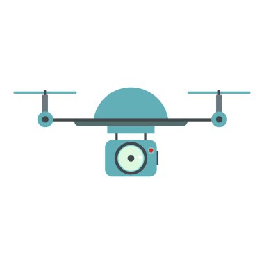 Düz stil dron vektör simgesi