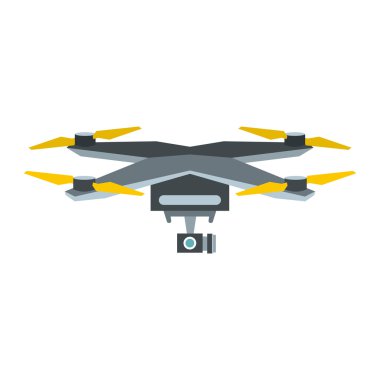 Düz stil dron vektör simgesi