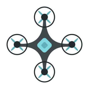 Düz stil dron vektör simgesi