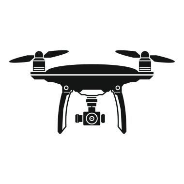 Drone vektör simge siyah stil içinde