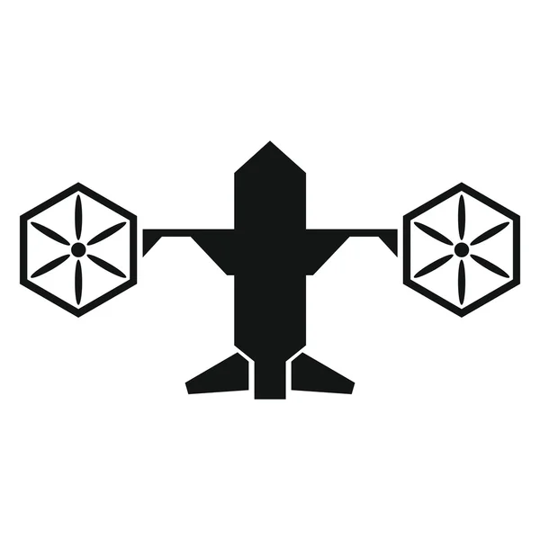 Drone icono de vector en estilo negro — Archivo Imágenes Vectoriales