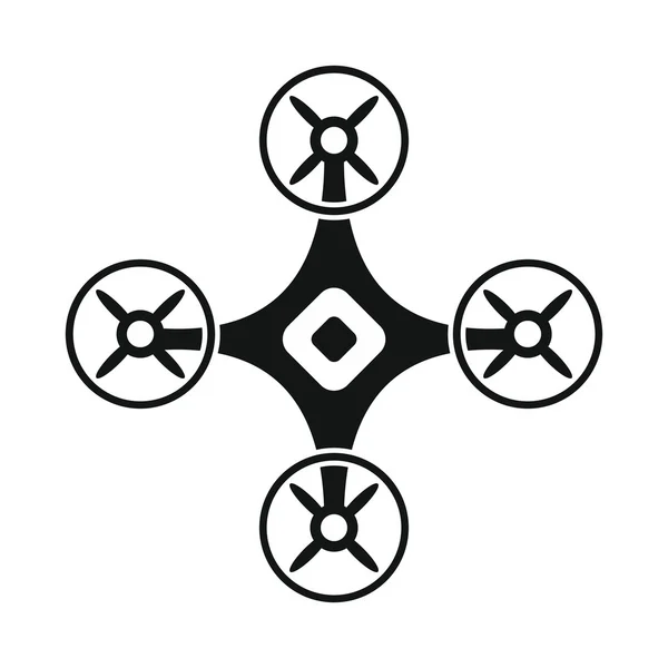 Drone vektor ikonjára fekete stílus — Stock Vector