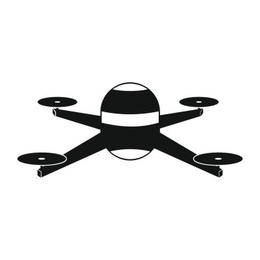 Drone vektör simge siyah stil içinde