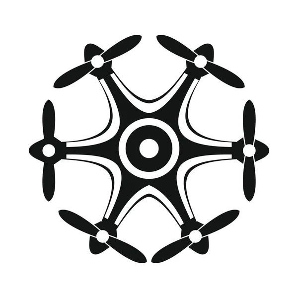 Drone icono de vector en estilo negro — Vector de stock