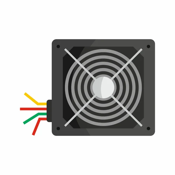 Icono de fuente de alimentación de hardware plano para diseño de servicio de reparación — Vector de stock