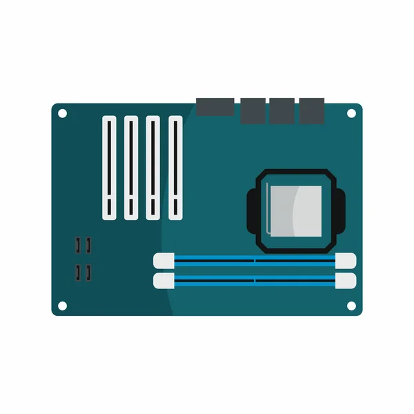 Icono de placa base de hardware plano para el diseño del servicio de reparación — Vector de stock