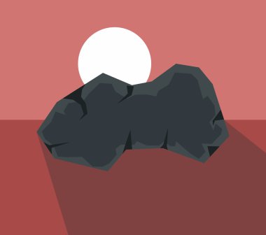 Çizgi film taş gölge ile