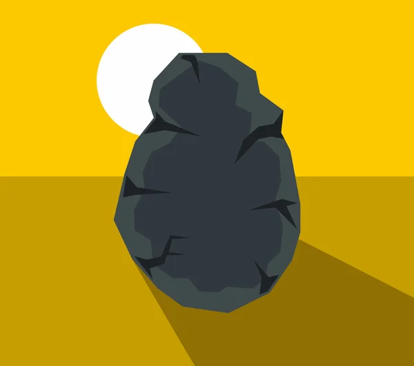 Piedra de dibujos animados con sombra — Vector de stock