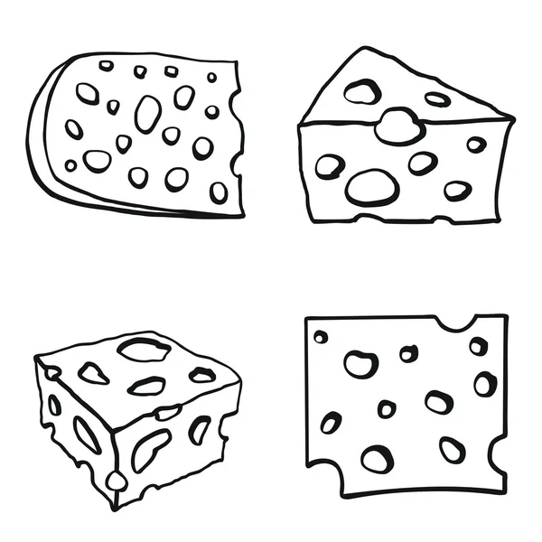 Кольоровий набір сиру — стоковий вектор