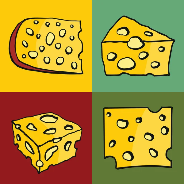 Kleurset van kaas — Stockvector