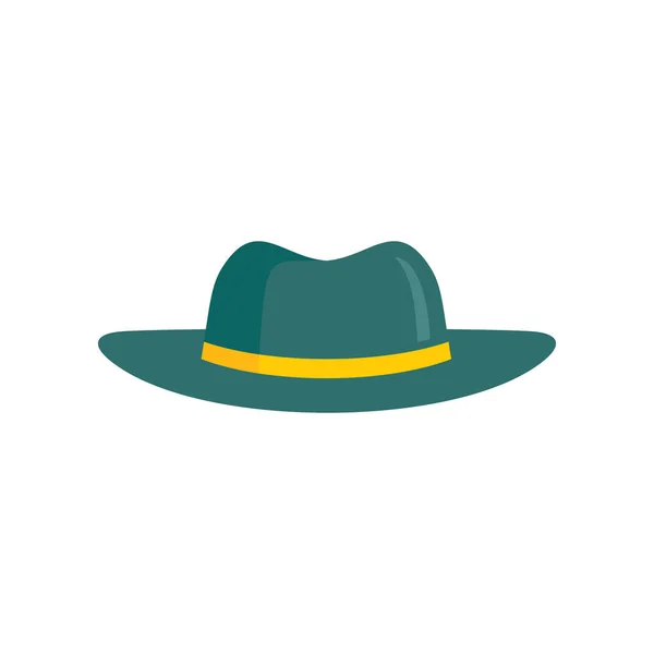 Chapeau Vert Icône Plate Chapeau Vector Green Style Plat Isolé — Image vectorielle