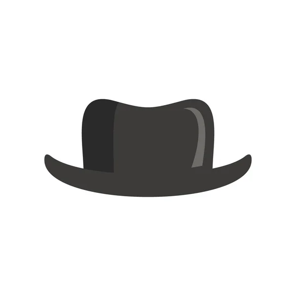 Klasik Erkek Şapkası Düz Simge Beyaz Arka Planda Izole Edilmiş — Stok Vektör