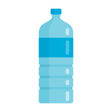 Düz plastik içecek doğal su şişesi modeli beyaz arkaplan vektör illüstrasyonunda izole edilmiş. Ağ, oyun ve reklamcılık için doğal su illüstrasyonu elementi
