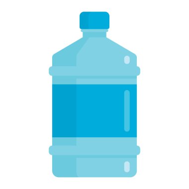 Düz plastik içecek, beyaz arkaplan vektör illüstrasyonuna izole edilmiş büyük doğal şişe maketi. Ağ, oyun ve reklamcılık için doğal su illüstrasyonu elementi