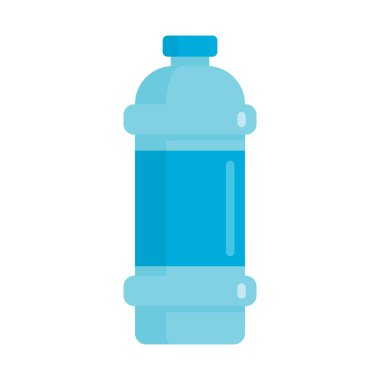 Düz plastik içecek şişesi. Beyaz arka plan vektör çizimine izole edilmiş temiz su modeli. Web, oyun ve reklam illüstrasyonu için element