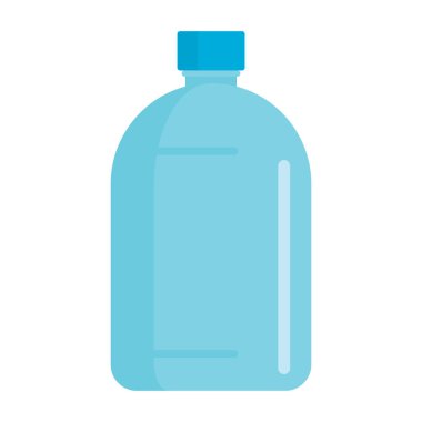 Düz plastik içecek çıtır çıtır su şişesi modeli beyaz arkaplan vektör illüstrasyonunda izole edilmiş. Ağ, oyun ve reklam amaçlı çıtır su şişesi çizimi