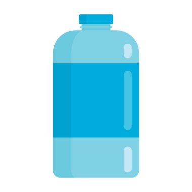 Beyaz arkaplan vektör illüstrasyonuna izole edilmiş yassı plastik içecekten yapılmış su şişesi modeli. Ağ, oyun ve reklâm elementleri plastik içki şişesi illüstrasyonları