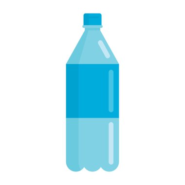 Düz plastik içecek kristal saf su şişesi modeli beyaz arkaplan vektör illüstrasyonunda izole edildi. Web, oyun ve reklam elementleri kristal saf su illüstrasyonu