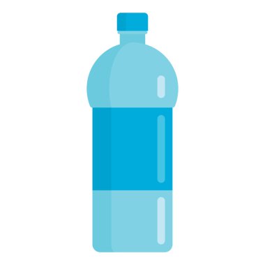 Beyaz arkaplan vektör illüstrasyonuna izole edilmiş plastikten yapılmış su şişesi maketi. Ağ, oyun ve reklam amaçlı maden suyu şişesi illüstrasyonu