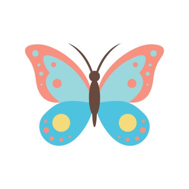 İpek kelebek düz simgesi. Beyaz arka planda izole edilmiş düz bir şekilde taşıyıcı ipek kelebek. Web, oyun ve reklam elementleri