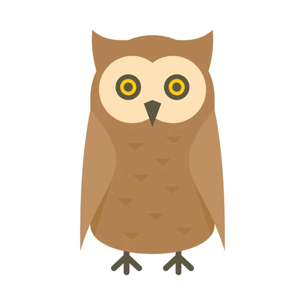 Bird Owl Flat Icon Vector Bird Owl Flat Style Isolated — Stock Vector