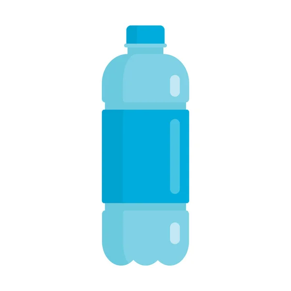 Płaski Plastikowy Napój Zdrowa Makieta Butelki Agua Izolowane Białym Tle — Wektor stockowy