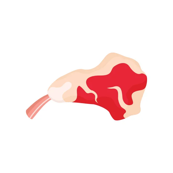 Fleisch Mit Knochen Flach Symbol Vektorfleisch Mit Knochen Flachem Stil — Stockvektor
