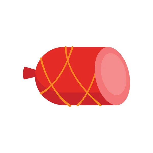 Icono Plano Salami Cerdo Vector Salami Cerdo Estilo Plano Aislado — Vector de stock